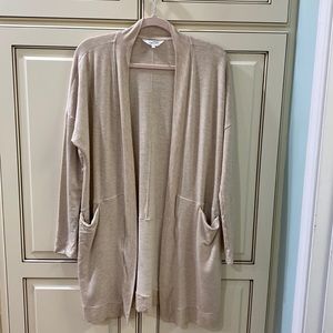 Soma Wknd Open Front Longline Open Front Cardigan Beige Size Large comfy cozy
